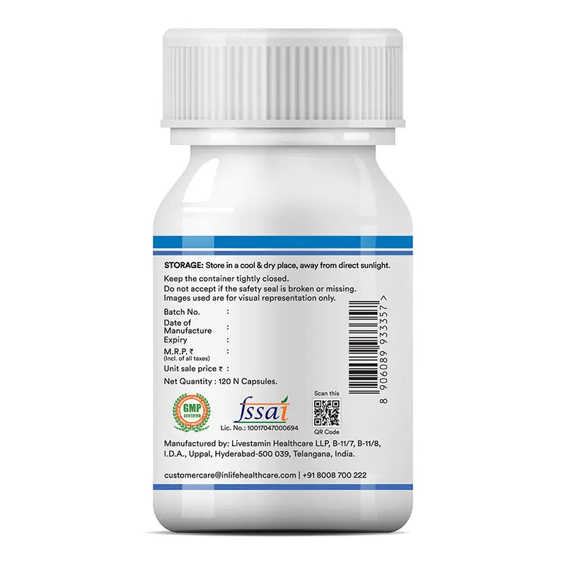 Inlife Zinc Supplements, Chelated Zinc Complex | Men & Women | 120 Veg. Capsules (met Koper Gluconate)